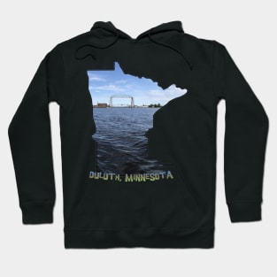 Minnesota State Outline (Duluth and Aerial Lift Bridge) Hoodie